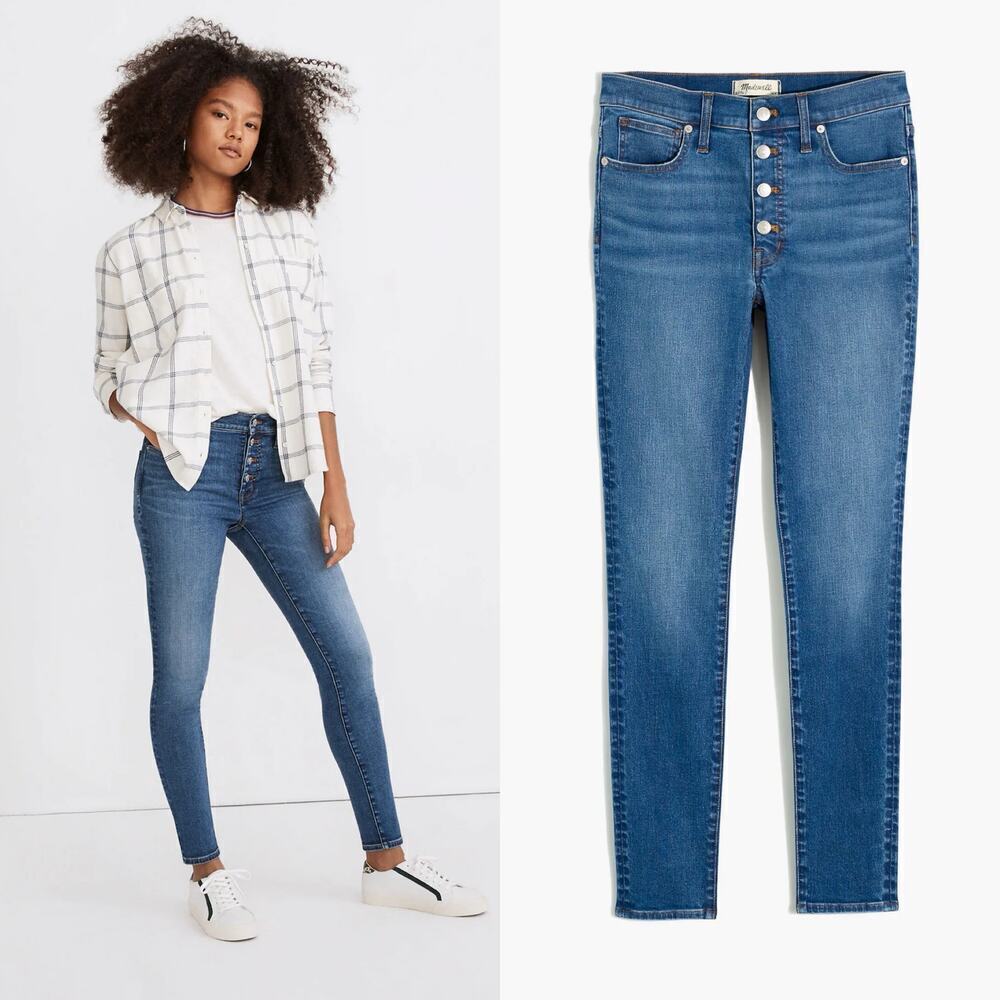 Madewell 9" High-Rise Skinny Jeans Medium Blue Wash Women's Size 26 Petite